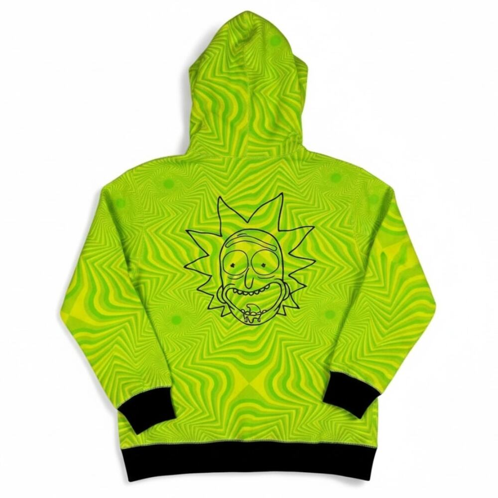Primitive x Rick and Morty Men's Small Neon Green Rick Sanchez Hoodie Skater